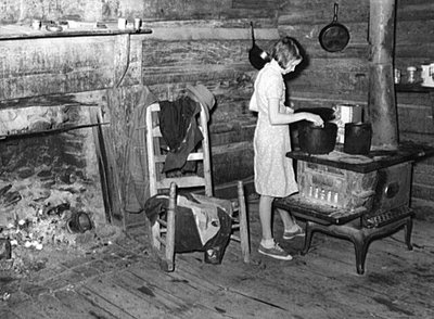 depression cooking on iron stove