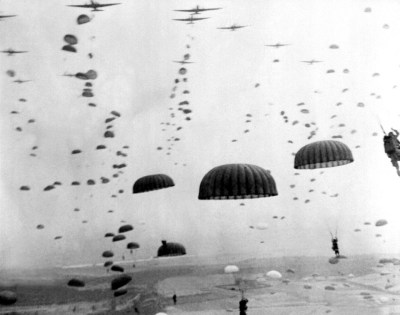 Parachutes airborne invasion