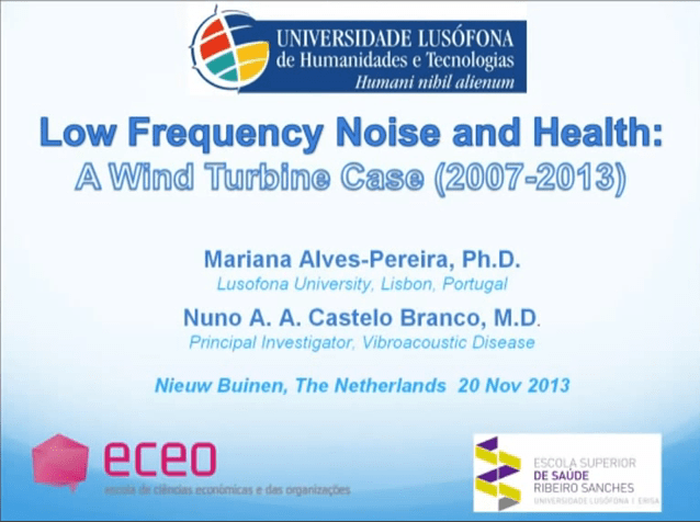 Dr Mariana Alves-Pereira – how to test for the effects of low-frequency turbine&nbsp;noise