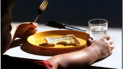 bread and water for dinner
