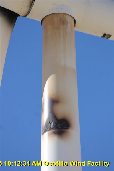 burnt out turbine at ocotillo