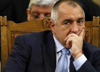 Bulgarian Prime Minister Borisov reacts during confidence vote debates in parliament in Sofia