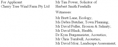 Cherry tree witness list