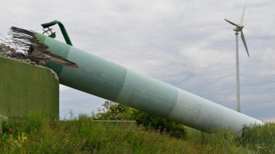 turbine toppled